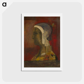 アートポストカード-Symbolic Head - オディロン ルドン Postcard.