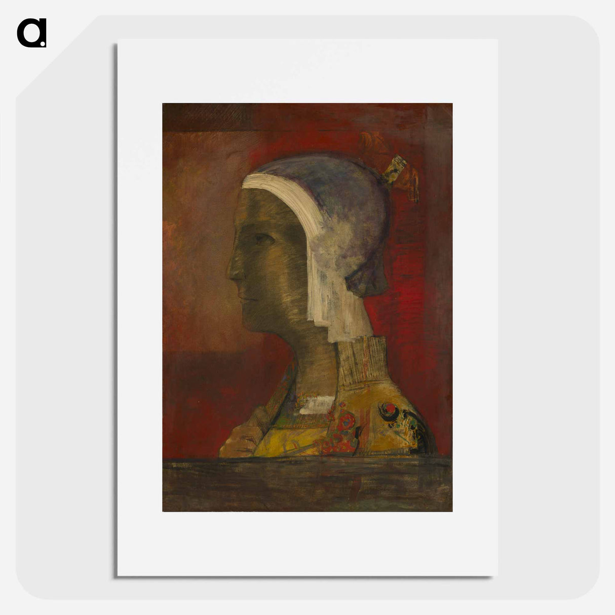 Symbolic Head - Odilon Redon Poster.