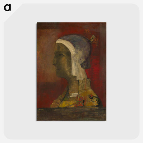 アートポストカード-Symbolic Head - オディロン ルドン Postcard.