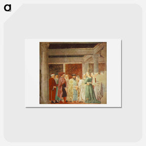 アートポストカード-Meeting between the Queen of Sheba and King Solomon - ピエロ デラ フランチェスカ Postcard.