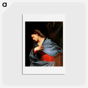 アートポストカード-Polyptych of the Resurrection Virgin Annunciate - ティツィアーノ ヴェチェッリオ Postcard.