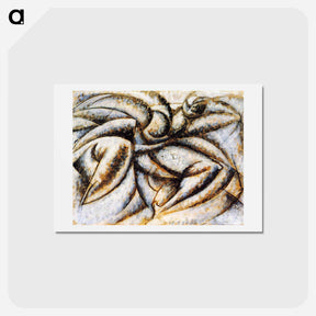 アートポストカード-Dynamism of the Human Body - ウンベルト ボッチョーニ  Postcard.