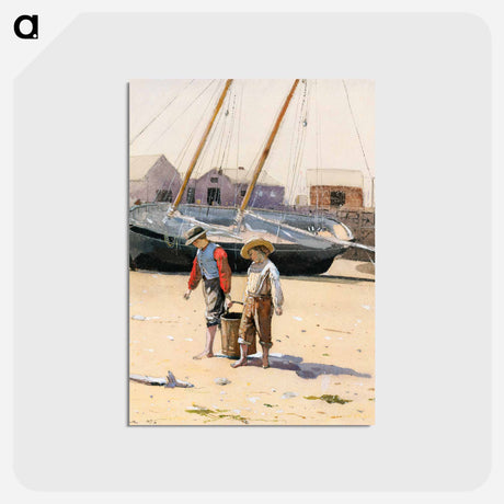 アートポストカード-A Basket of Clams - ウィンスロー ホーマー Postcard.