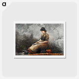 アートポストカード-A Fishergirl Baiting Lines
 - イェール大学アートギャラリー Postcard.