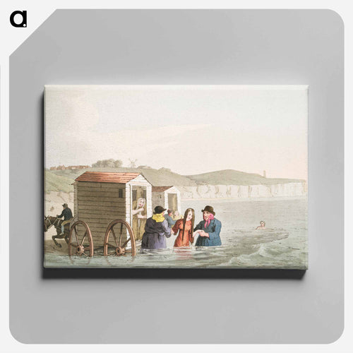 Illustration of sea bathing - 19世紀のヨークシャー Canvas.