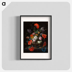 アートポスター-Still Life with Flowers and a Watch - エイブラハム ミニョン Poster.