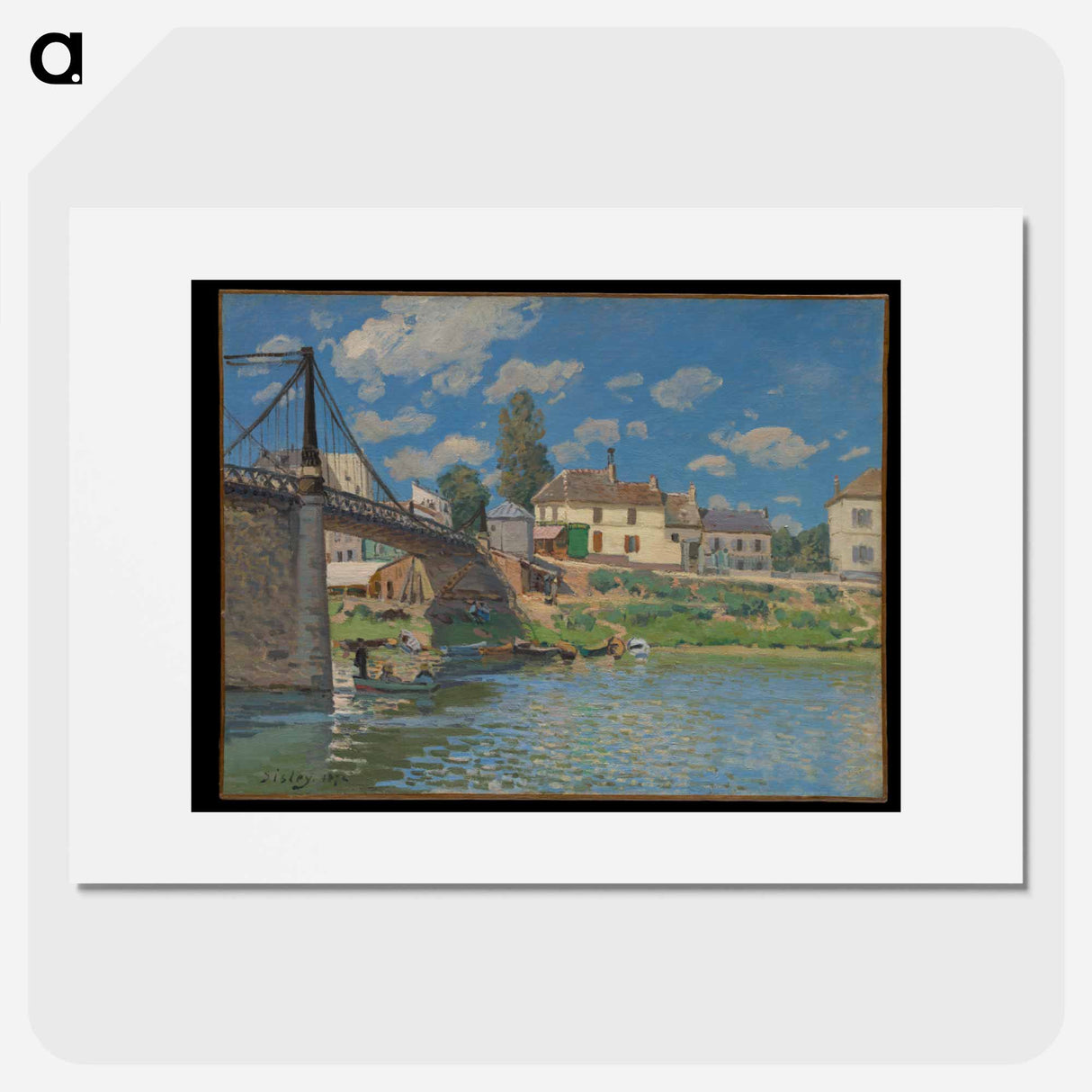 The Bridge at Villeneuve-la-Garenne - アルフレッド シスレー Poster.