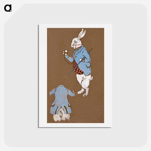 アートポストカード-White Rabbit Costume Design for Alice in Wonderland - 不思議の国のアリス Postcard.
