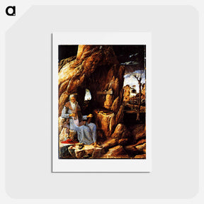 アートポストカード-St. Jerome in the Wilderness - アンドレア マンテーニャ Postcard.