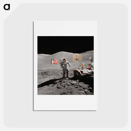 アートポストカード-Apollo 17 - アポロ月面着陸 Postcard.