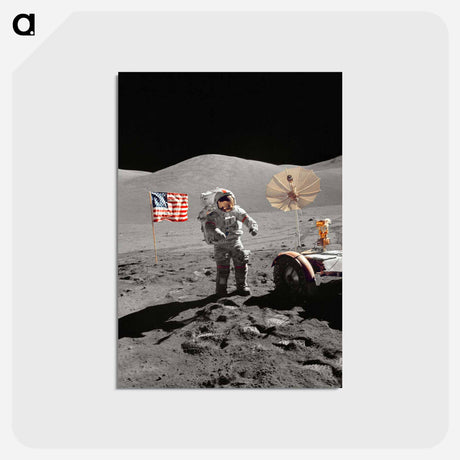 アートポストカード-Apollo 17 - アポロ月面着陸 Postcard.