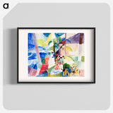 Landscape with children and goats - オーガスト マッケ Poster.