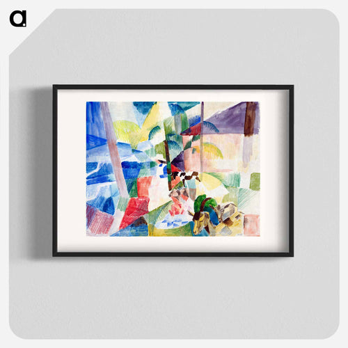 Landscape with children and goats - August Macke Poster.