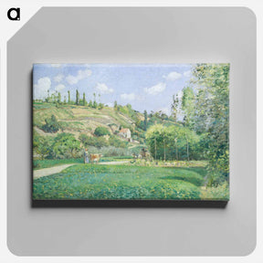 アートパネル-A Cowherd at Valhermeil, Auvers-sur-Oise - カミーユ ピサロ Canvas.