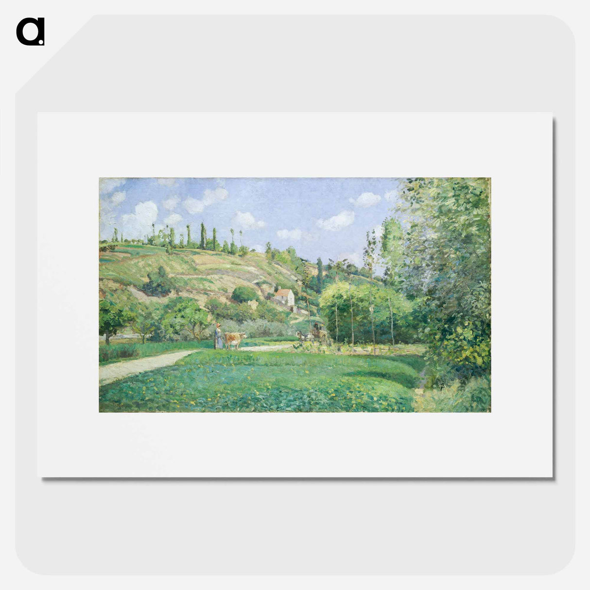 A Cowherd at Valhermeil, Auvers-sur-Oise - Camille Pissarro Poster.