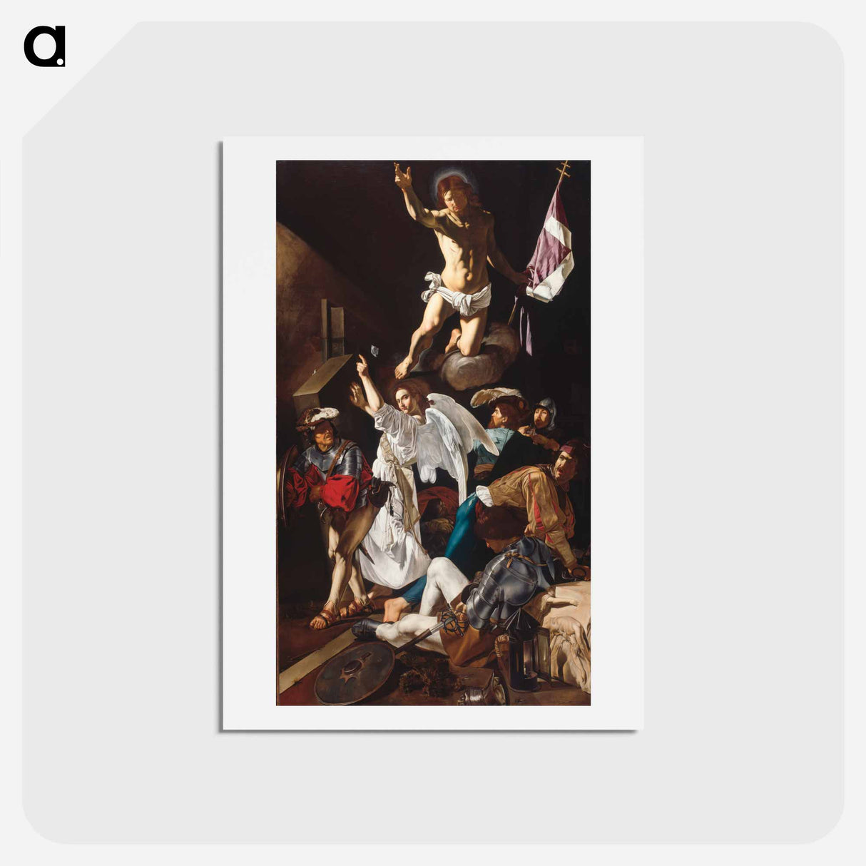 Caravaggio's Resurrection - カラヴァッジョ Postcard.