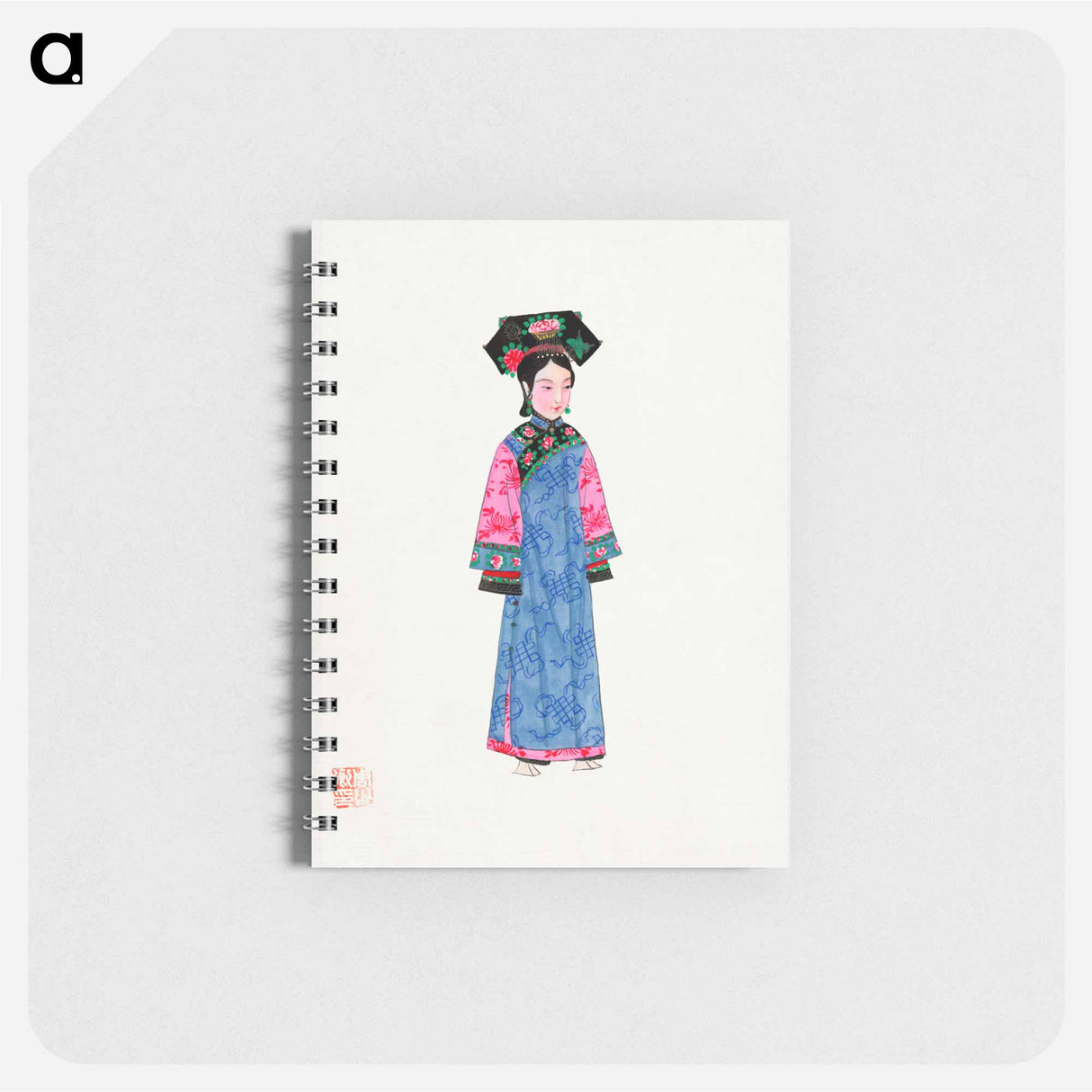 アートメモ帳-Illustration of a Wealthy Woman in Traditional Chinese Attire
 - 中国の衣装 Memo.