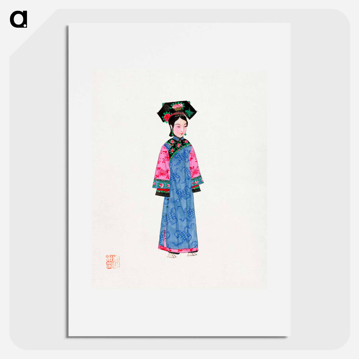 アートポスター-Illustration of a Wealthy Woman in Traditional Chinese Attire
 - 中国の衣装 Poster.