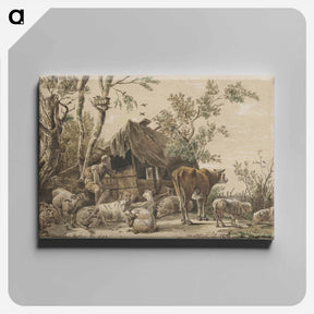 アートパネル-Herder bij stal
 - コルネリス プロース ファン アムステル Canvas.