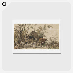 アートポストカード-Herder bij stal
 - コルネリス プロース ファン アムステル Postcard.