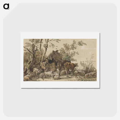 アートポストカード-Herder bij stal
 - コルネリス プロース ファン アムステル Postcard.
