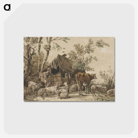 アートポストカード-Herder bij stal
 - コルネリス プロース ファン アムステル Postcard.