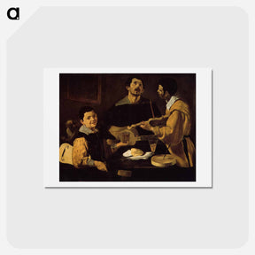 アートポストカード-Three Musicians - ディエゴ ベラスケス Postcard.