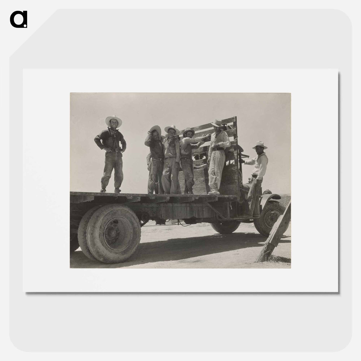 Cantaloupe Pickers, Mexicans, at End of Day in California Melon Fields - Dorothea Lange Poster.