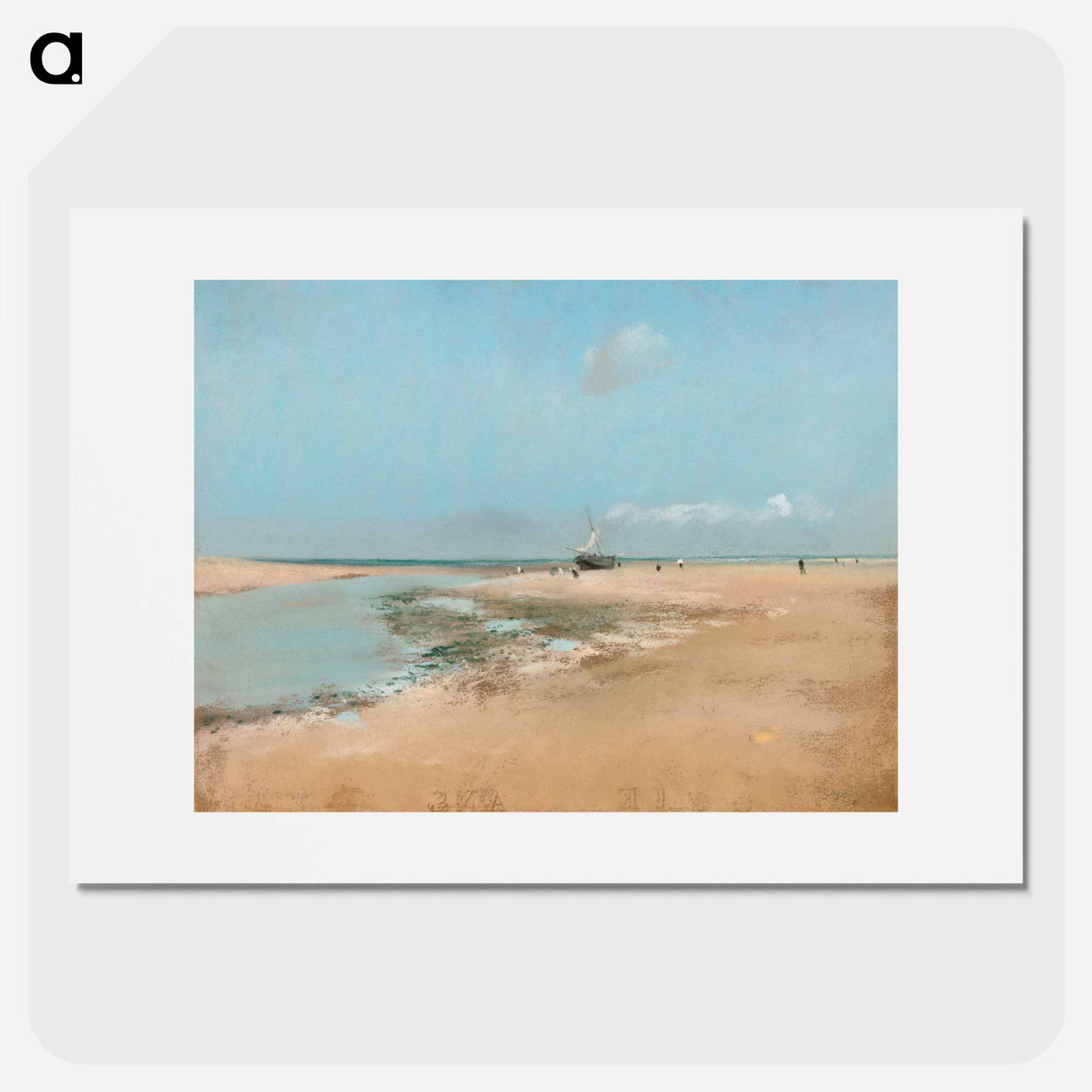 Beach at Low Tide (Mouth of the River) - Edgar Degas Poster.