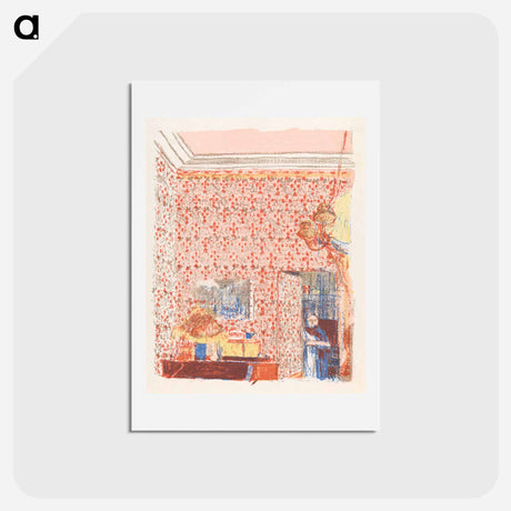 アートポストカード-Interieur aux tentures roses I - エドゥアール ヴュイヤール Postcard.