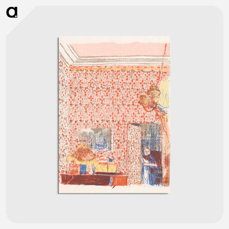 アートポストカード-Interieur aux tentures roses I - エドゥアール ヴュイヤール Postcard.
