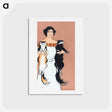 アートポストカード-Woman holding cats - エドワード ペンフィールド Postcard.