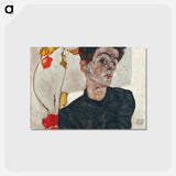 アートポストカード-Egon Schiele's Self-Portrait with Physalis - エゴン シーレ Postcard.