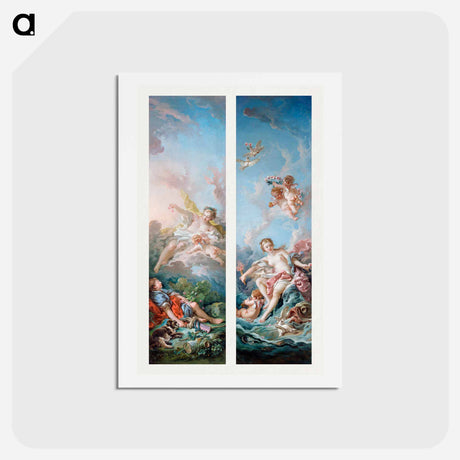 アートポストカード-Aurora and Cephalus, Venus on the Waves - フランソワ ブーシェ Postcard.