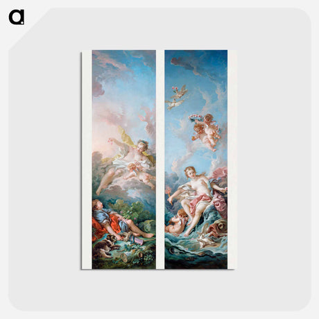 アートポストカード-Aurora and Cephalus, Venus on the Waves - フランソワ ブーシェ Postcard.
