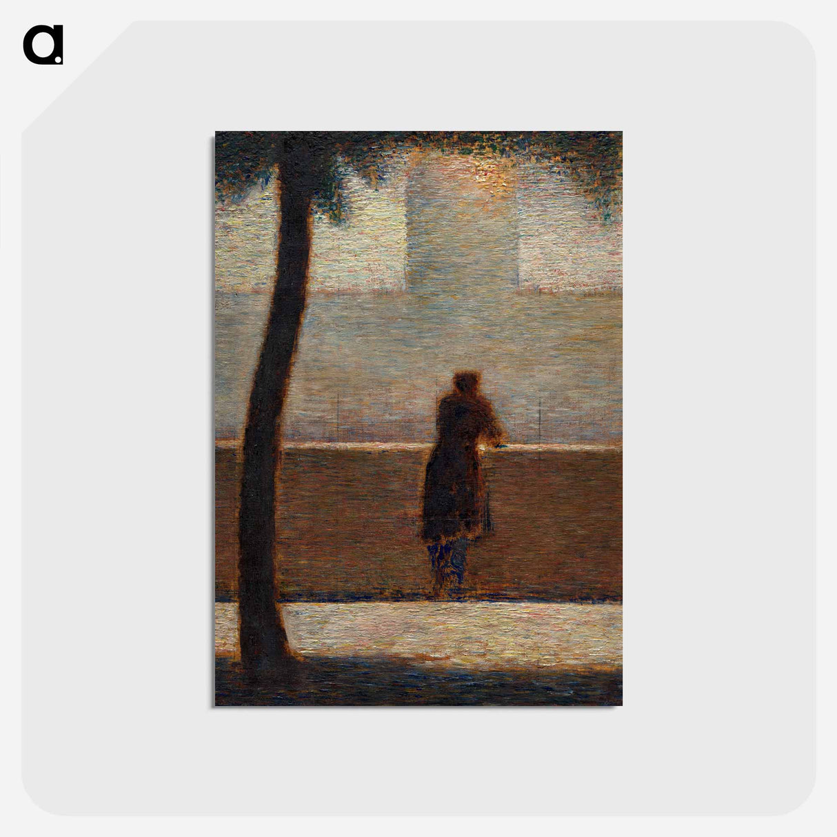 アートポストカード-Man Leaning on a Parapet - ジョルジュ スーラ Postcard.