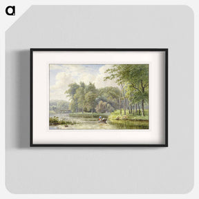 アートポスター-Landscape with Figures in a Rowboat
 - ジョージアス ヤコブス ヨハネス ファン オス Poster.