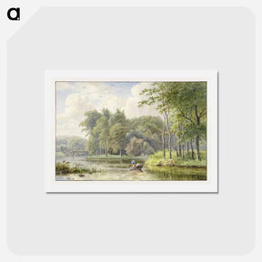アートポストカード-Landscape with Figures in a Rowboat
 - ジョージアス ヤコブス ヨハネス ファン オス Postcard.