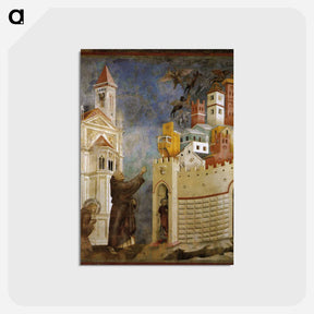 アートポストカード-Exorcism of the Demons at Arezzo - ジョット ディ ボンドーネ Postcard.