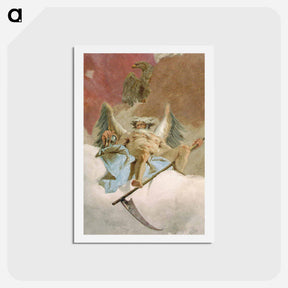 アートポストカード-Würzburg Residenz Stairway, Saturn Detail
 - ジョバンニ バティスタ ティエポロ Postcard.