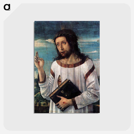 アートポストカード-Christ Blessing - ジョヴァンニ ベッリーニ Postcard.
