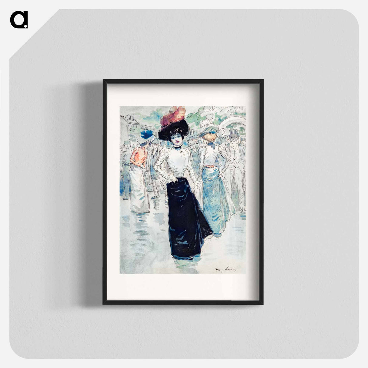 A Parisienne on a Crowded Street - アンリ ソム Poster.