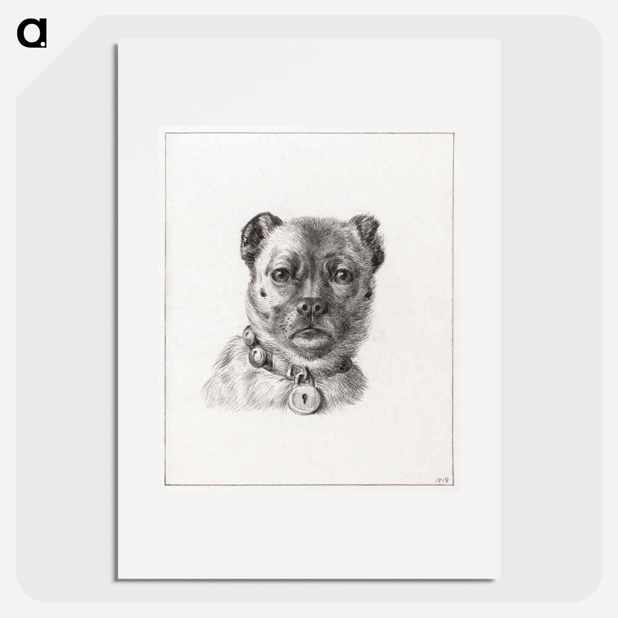 Dog head with a collar - Jean Bernard Poster.