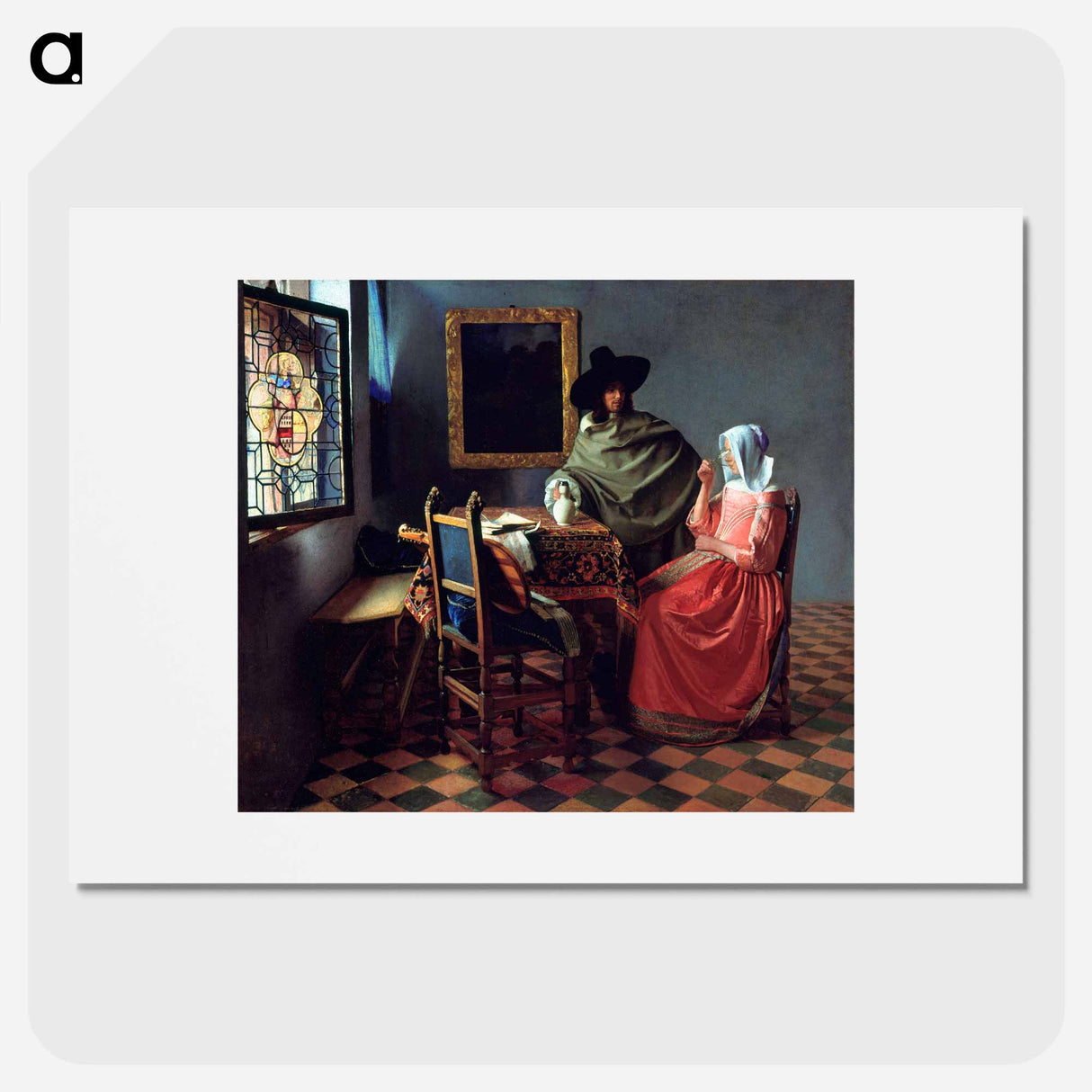 The Wine Glass - Johannes Vermeer Poster.