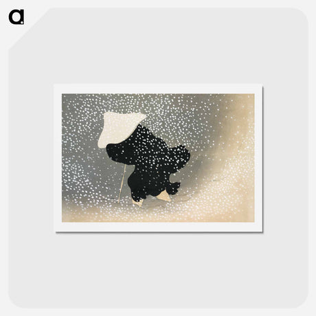 アートポストカード-Snow from Momoyogusa–Flowers of a Hundred Generations - 神坂 雪佳 Postcard.