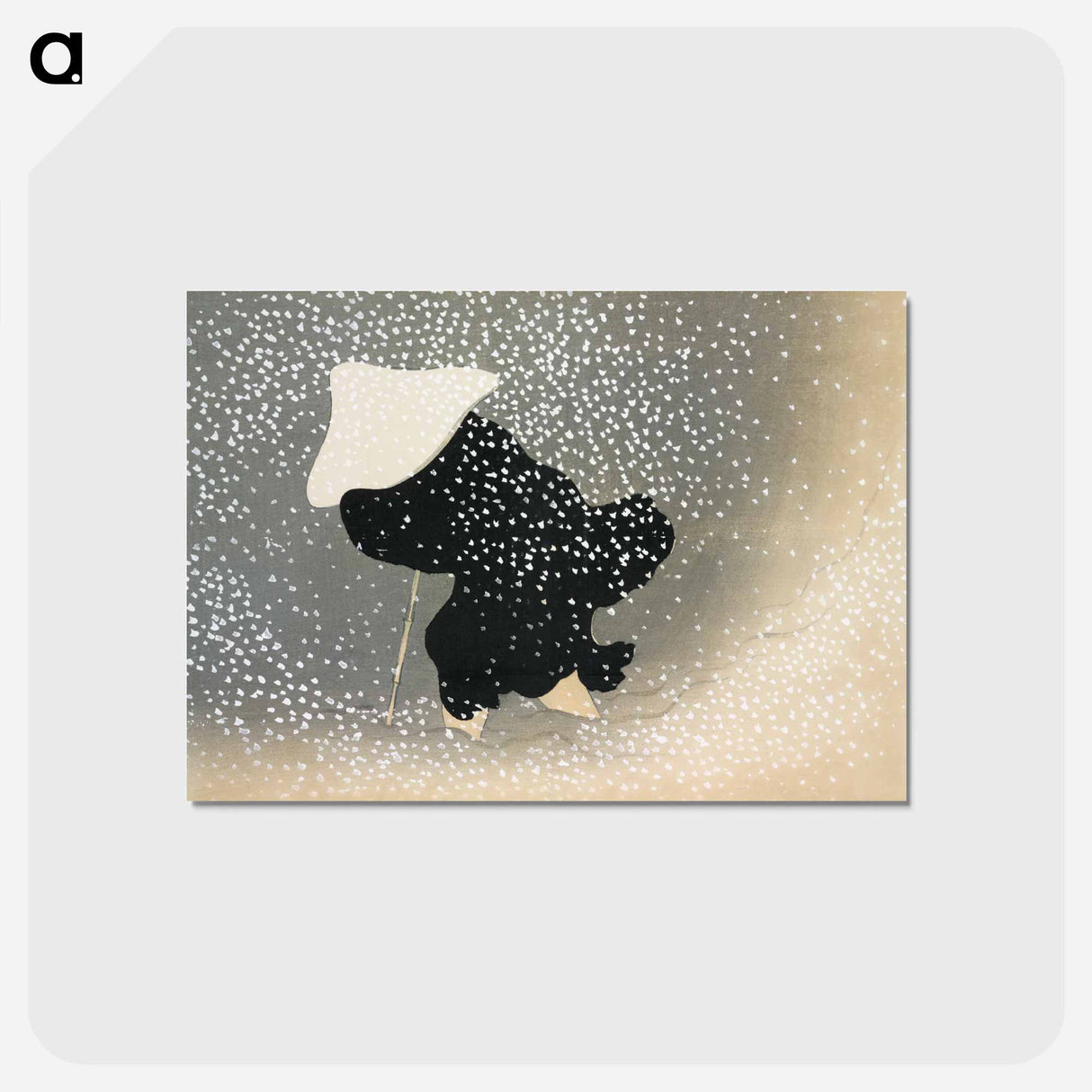 アートポストカード-Snow from Momoyogusa–Flowers of a Hundred Generations - 神坂 雪佳 Postcard.