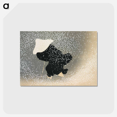 アートポストカード-Snow from Momoyogusa–Flowers of a Hundred Generations - 神坂 雪佳 Postcard.