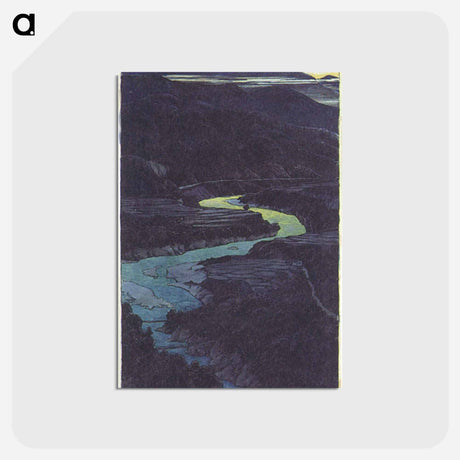 アートポストカード-Hasui Kawase, Ioridani Mountain Pass, 1923, watercolor Later adapted in to woodblock print - 川瀬 巴水 Postcard.
