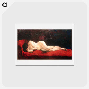 アートポストカード-Lying Nude - レッサー ユリィ Postcard.