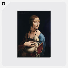 アートポストカード-Lady with an Ermine - レオナルド ダ ヴィンチ Postcard.